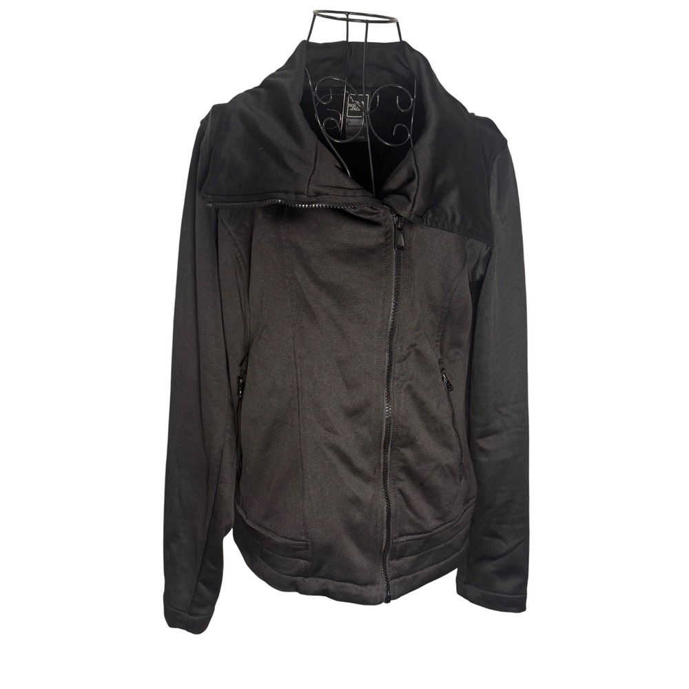 The North Face Agave Jacket Womens Black Asymmetric Full Zip w/ Fleece -‎ Medium